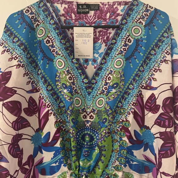 #Kaftan-one size fit most multicolored, beautiful laser, print for vacation - Picture 11 of 17
